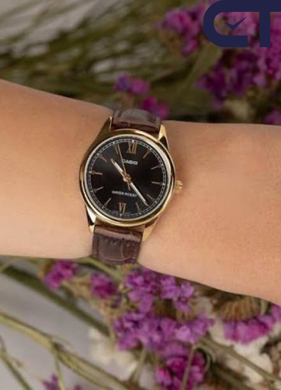 Casio LTP-V005GL-1B2 — женские часы с кожаным ремешком