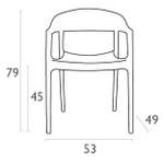 Комплект пластиковой мебели Siesta Contract Sky Folding 60 Carmen, черный, прозрачный