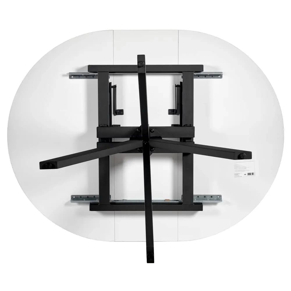 Стол Bradex Home Rudolf круглый раскладной 100-130x100x75см, белый мрамор, чёрный