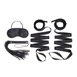 Эротический набор 4PC Bondage Bed Strap & Flogger Kit (Цвет: черный)