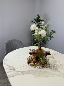 Стол Kenner DO1200, капучино/керамика ICELANDIC WHITE JADE арт. 170189