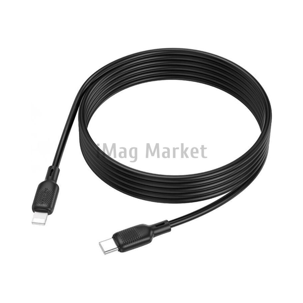 Зарядный кабель Borofone BX113, USB-C - Lightning, 3A, 27W, 2 м, черный