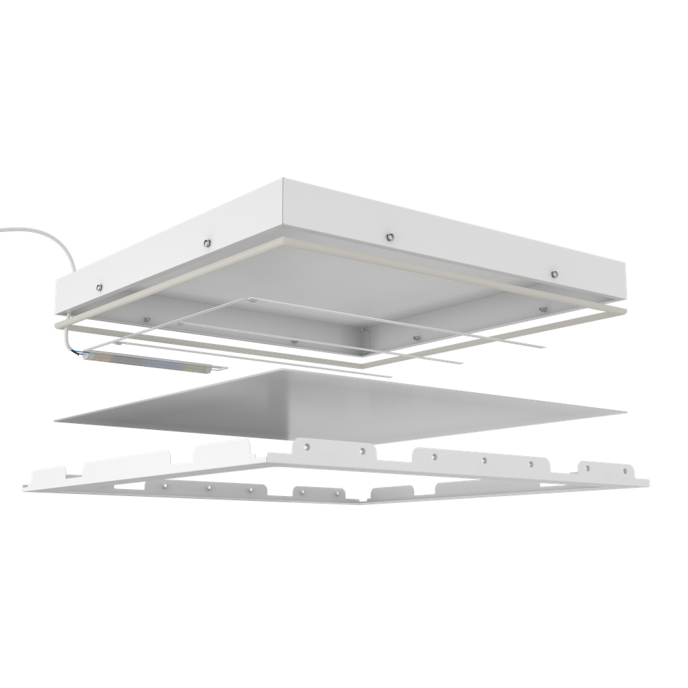 Светильник LED с равномерной засветкой Clip-In Comfort 600x600x60 60Вт 5000К 90Ra IP54 Матовое закаленное стекло GENILED