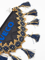 Вымпел тройной IVECO (экокожа, черный с синими кисточками)
