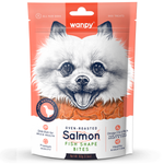 Wanpy Dog лакомые кусочки из нежного лосося в форме рыбок 100 г