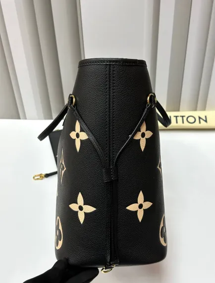 Сумка Louis Vuitton Neverfull MM черный/бежевый
