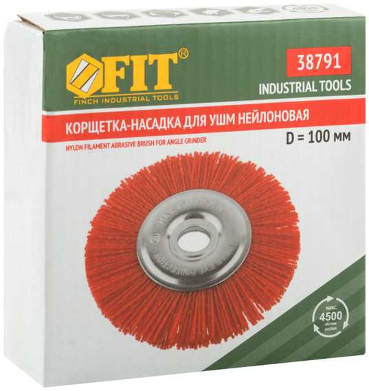 Корщетка-колесо нейлоновая Профи 100х22.2 мм FIT 38791