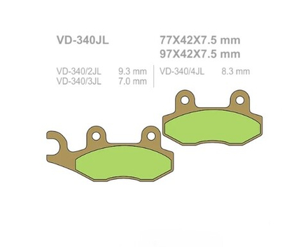 Колодки тормозные Vesrah VD-340JL (FDB497)