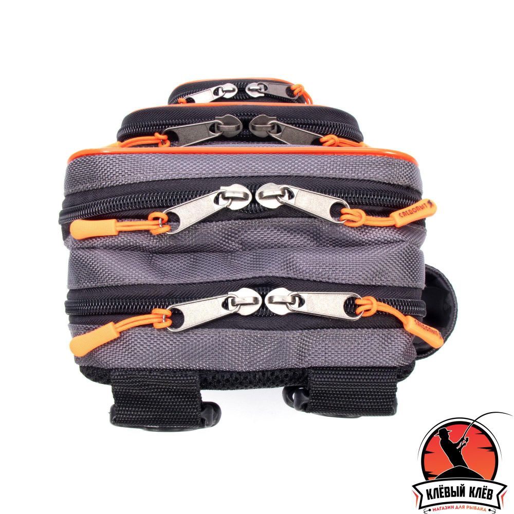 Сумка рыболовная "СЛЕДОПЫТ" Street Fishing MultiLock Pocket, 16х19х24 см, цв. серый/6/