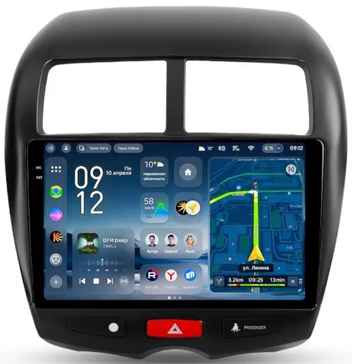 Магнитола для Mitsubishi ASX 2010-2016, Peugeot 4008, Citroen C4 Aircross - Teyes CC4-PRO монитор 10.36" 2K QLED на Android 13, Быстрейшая, Snapdragon 778G, ИИ, CarPlay, DSP, 4G SIM-слот