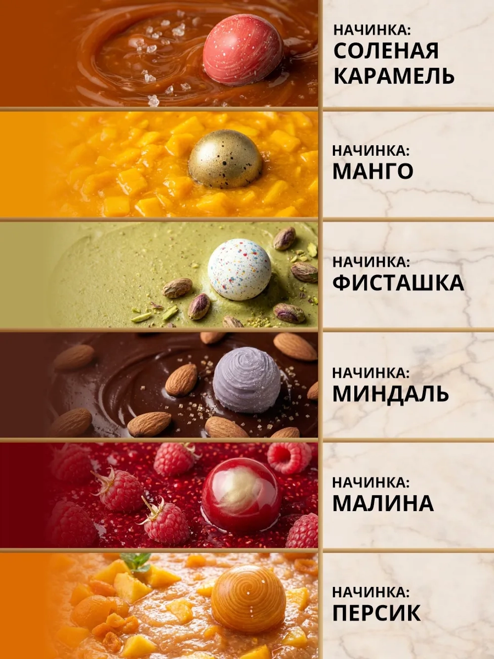 Подарочный набор шоколадных конфет ручной работы