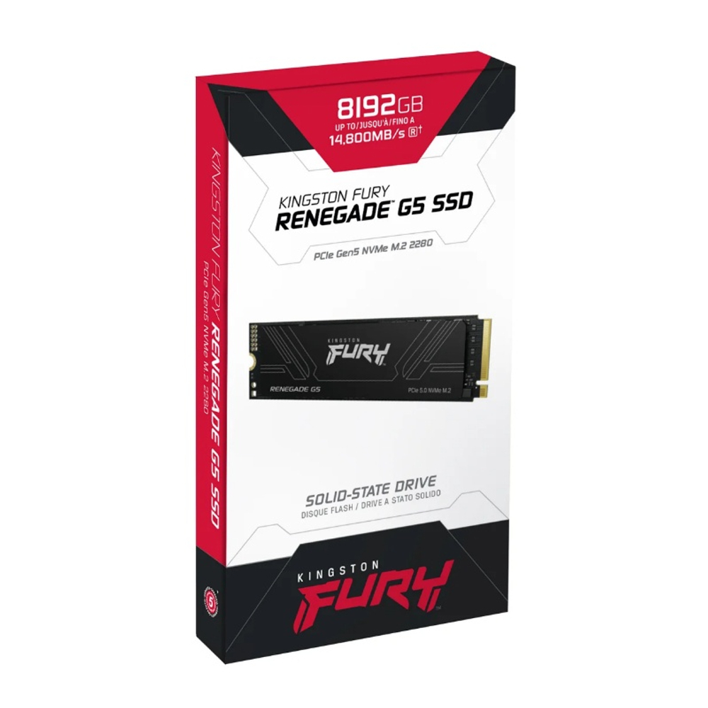 Твердотельный накопитель SSD 8TB Kingston Fury Renegade G5 M.2 2280 PCIe 5.0 x4 NVMe R14800/W14000MB/s TBW 8000