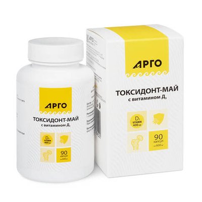 БАД Токсидонт-май с витамином Д3,  Биолит (Арго), 90 капс