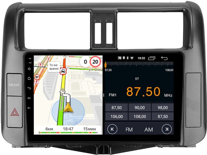 Магнитола для Toyota Land Cruiser Prado 150 2009-2013 (взамен 7" навигации) - Parafar PF065LUX4FHD на Android 13, CarPlay, 4G SIM-слот
