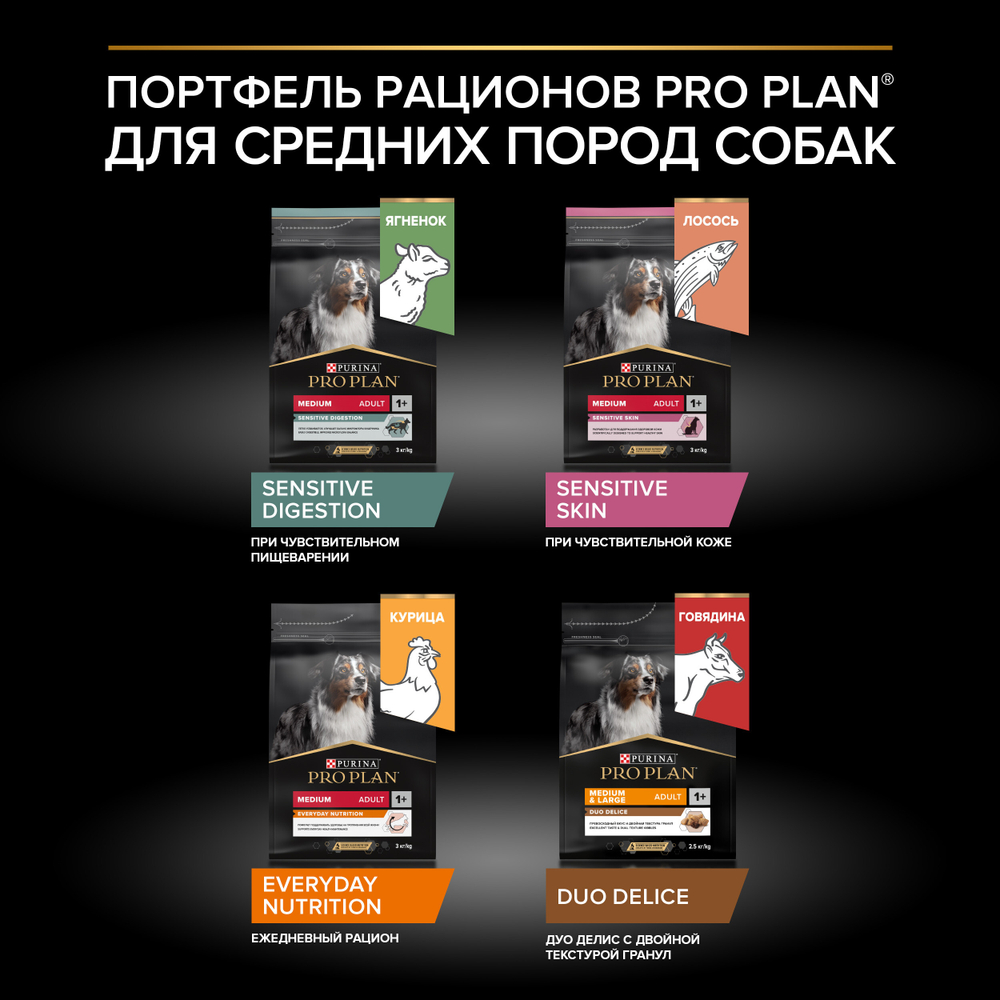 Сухой корм PRO PLAN DUO DELICE для взрослых собак средних и крупных пород говядина 10 кг