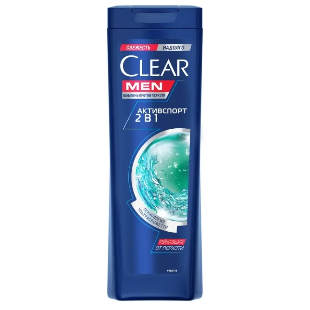 CLEAR MEN Шампунь мужской 2в1 против перхоти Активспорт, 400 мл (44626)