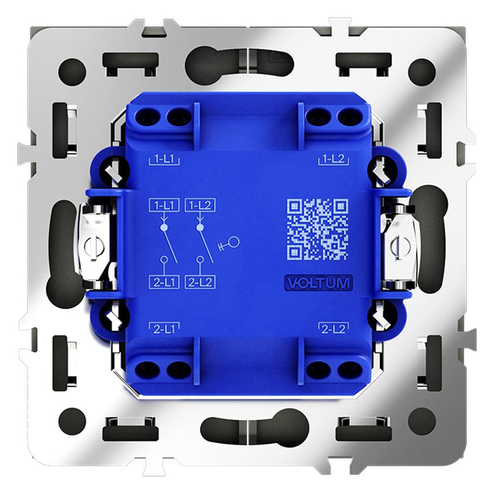 Выключатель встраиваемый двухклавишный 10А, (графит) Voltum S70 VLS020107