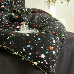 Постельное белье Amber Ariel, 2 спальное, хлопок, сатин, черное, в крапинку, с молнией