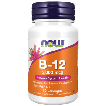 Now Foods B-12 5000 mcg 60 lozenges , Б12 Цианокобаламин