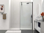 Душевая перегородка Волк-Ин (Walk-In) VSW-1HS900CLB, 900*2000, черный матовый, стекло прозрачное,