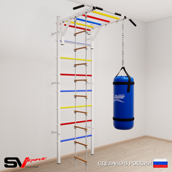 Шведская стенка Sv Sport усиленная 6312 (Турник рукоход/Лестница/Цепь/Мешок 22кг)