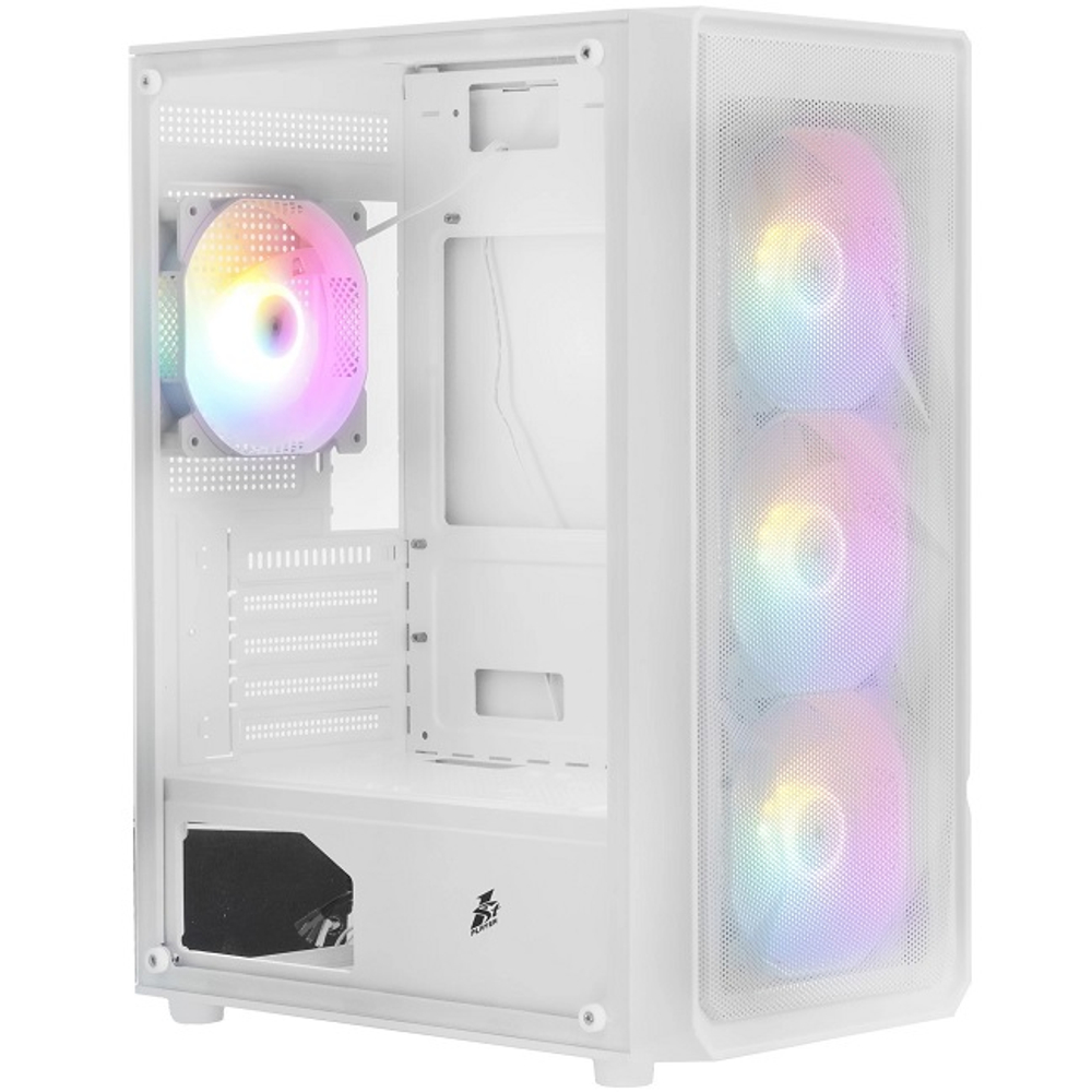 Корпус Mini-Tower 1STPLAYER FD3-M RGB, Micro-ATX, белый (FD3-M-WH-4F1-W)