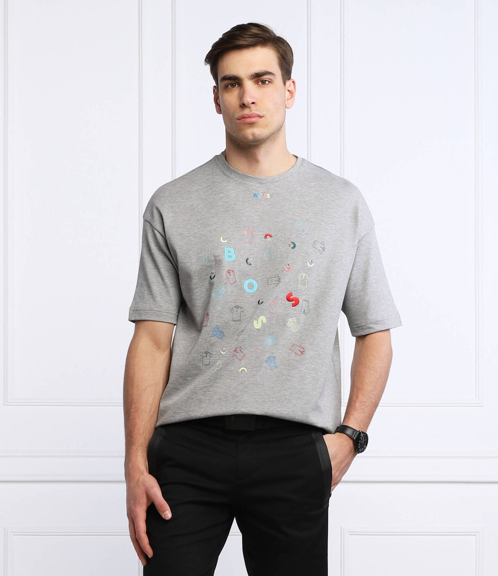 футболка tee celebration BOSS GREEN - серый(50467065)