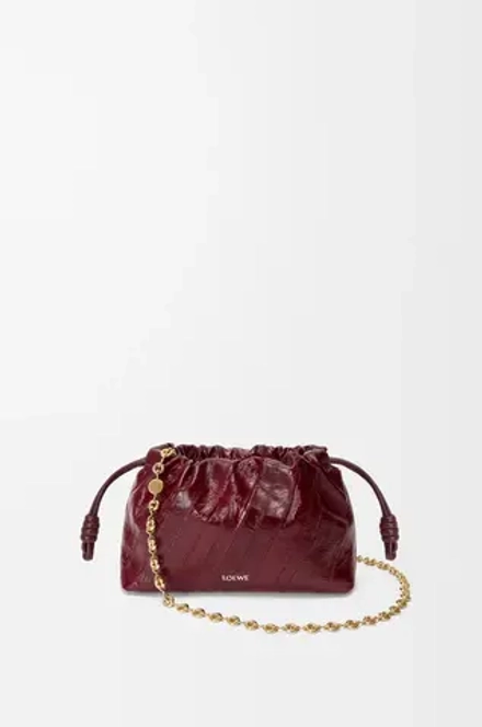 Loewe Сумка-мини Flamenco с имититацией рыбы-миксины, бургунди