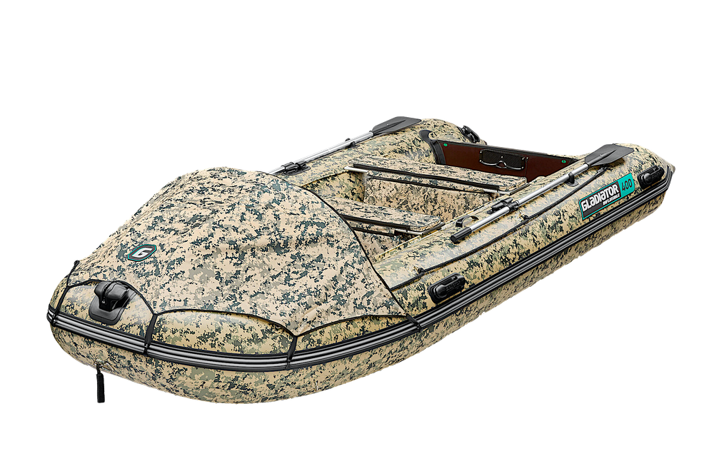 Лодка ПВХ Gladiator Active C400AL Camo с алюминиевым полом -