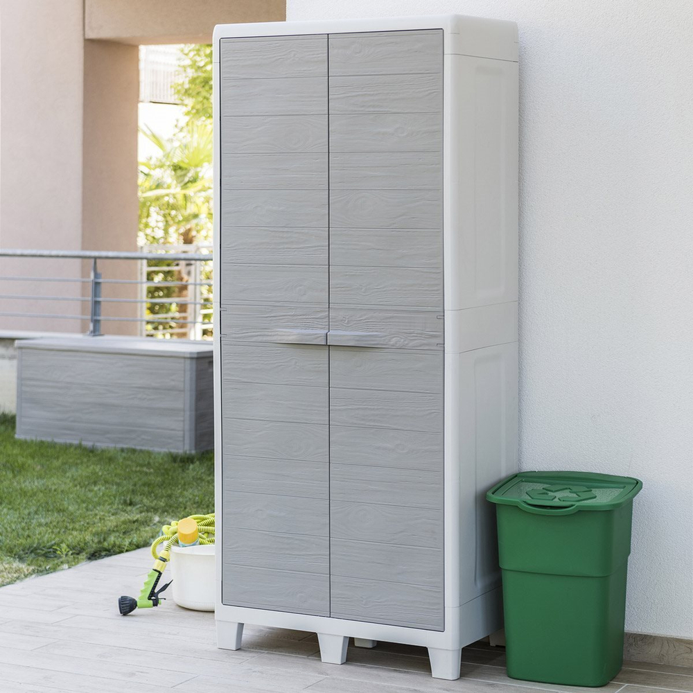 Уличный пластиковый шкаф Toomax Woody's XL Utiliy Light Grey