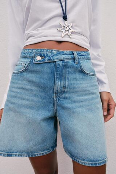 ДЖИНСОВЫЕ ШОРТЫ Z1975 С ПЕРЕКРЕСТНЫМ ПОЯСОМ — ZARA