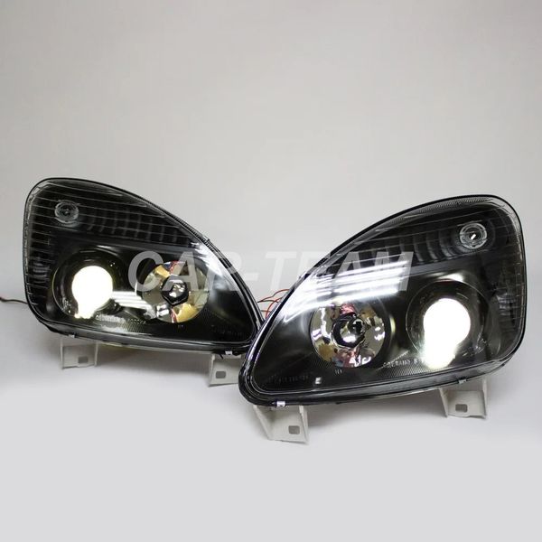 Фары Газель Бизнес передние с Bi LED модулями, черная маска (под ключ)