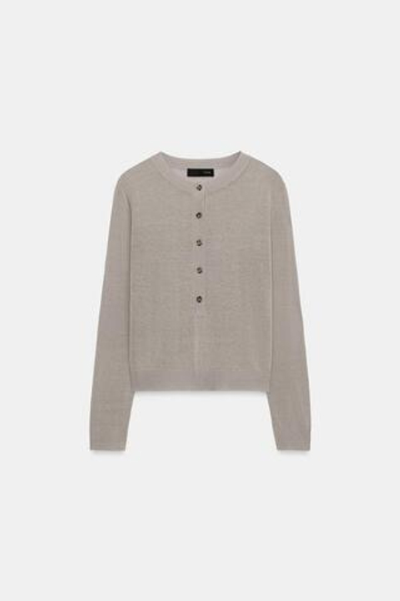 ZARA СВИТЕР НА ПУГОВИЦАХ, СЕРЫЙ