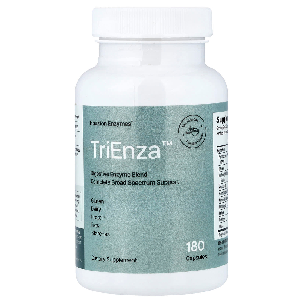Houston Enzymes, TriEnza®, пищеварительные ферменты, 180 капсул