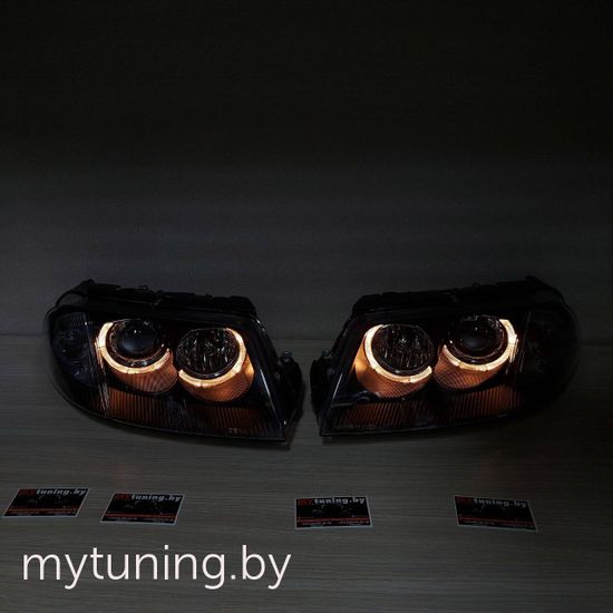 Передние фары black angel eyes для VW Passat B5 GP