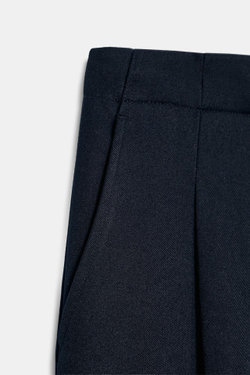 ZARA БРЮКИ С ЗАЩИПАМИ — ZW COLLECTION, МОРСКОЙ ТЕМНО-СИНИЙ