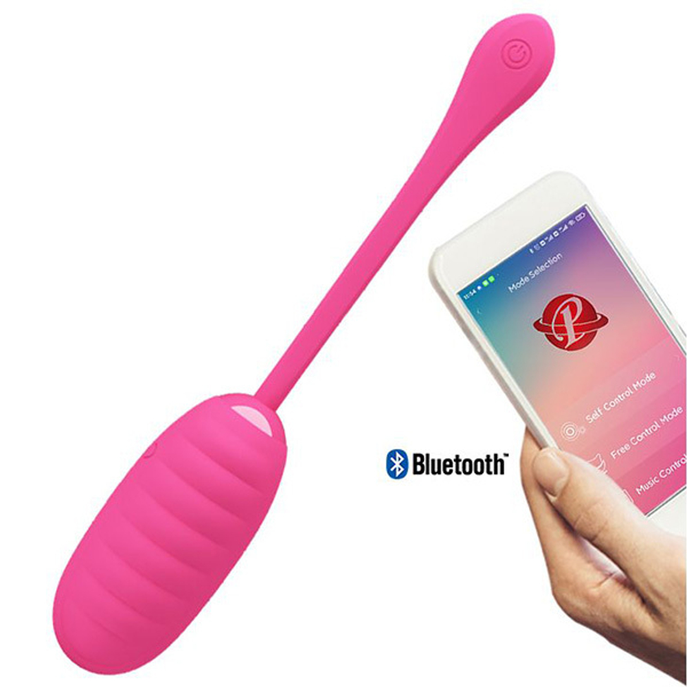 Розовое виброяйцо с управлением через смартфон Pretty Love Kirk BI-014654HP