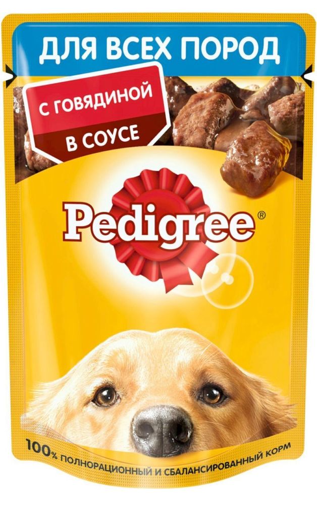 Влажный корм Pedigree для собак говядина в соусе 85 г Влажный корм Pedigree для собак говядина в соусе 85 г
