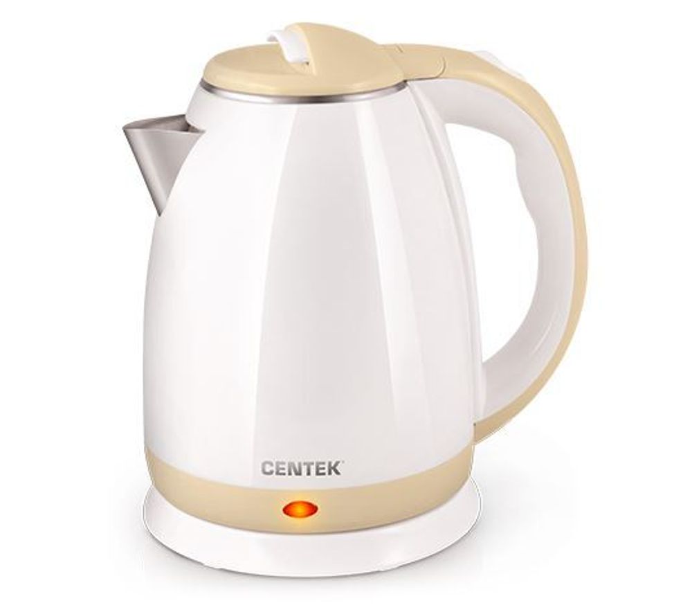 Чайник Centek CT-1026 BEIGE (+ рисунок) 1.8л, 2000W, двойной корпус - сталь+пластик