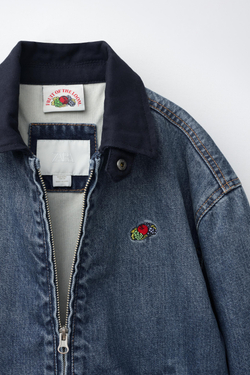 ZARA - FRUIT OF THE LOOM™ ДЖИНСОВАЯ КУРТКА С ВЫШИВКОЙ, СИНИЙ