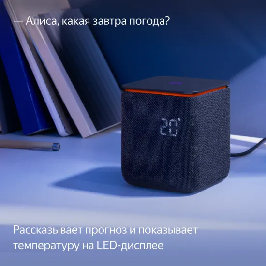 Умная колонка Яндекс Станция Миди с Алисой и Zigbee, черный