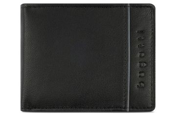 Портмоне BUGATTI Banda, с защитой данных RFID, чёрное, кожа козы/полиэстер, 10,5х2х8,3 см