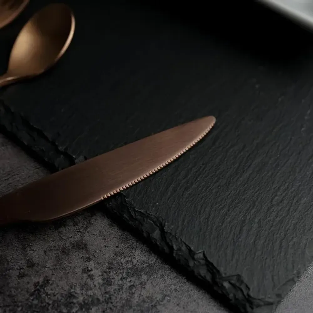 Нож столовый 23,5 см матовый цвет светлая медь PVD Alessi-Copper P.L. [12]
