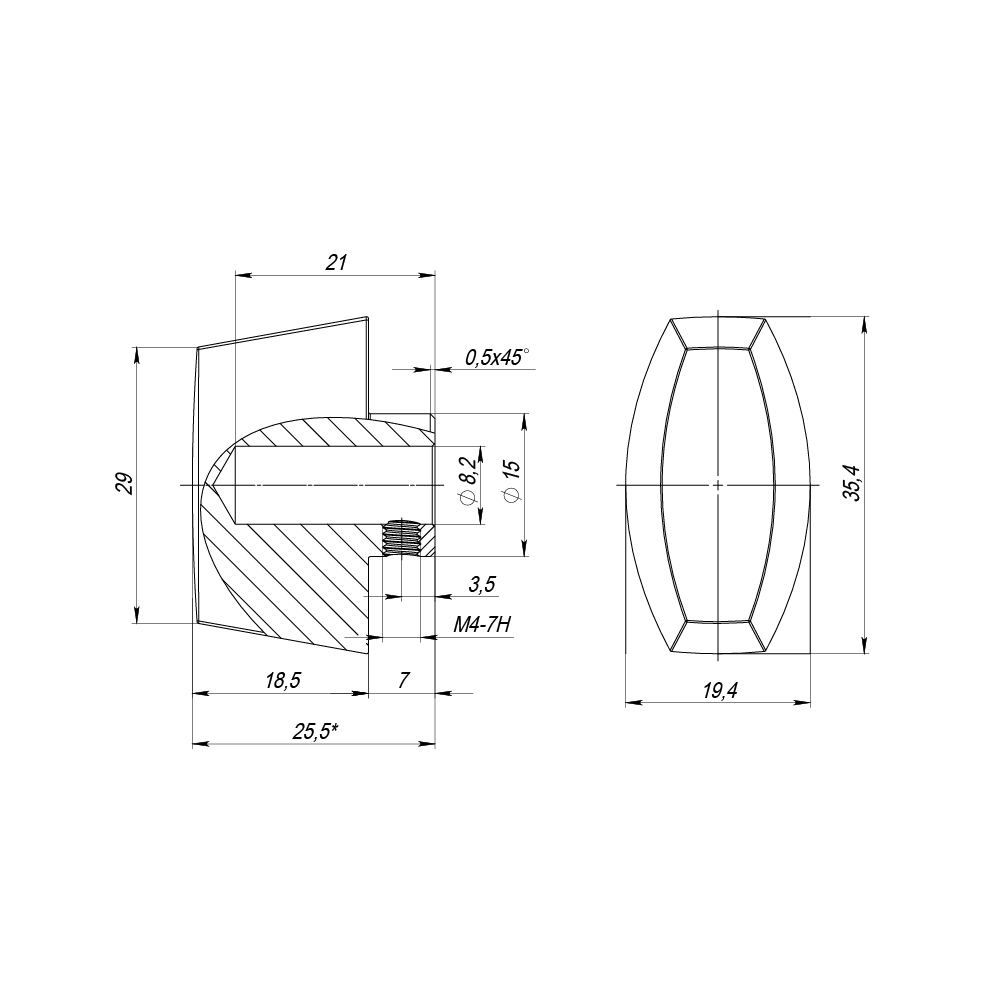 Вертушка на шток цилиндра T.Knob-RL (CB-RL) SSC-16 сатинированный хром