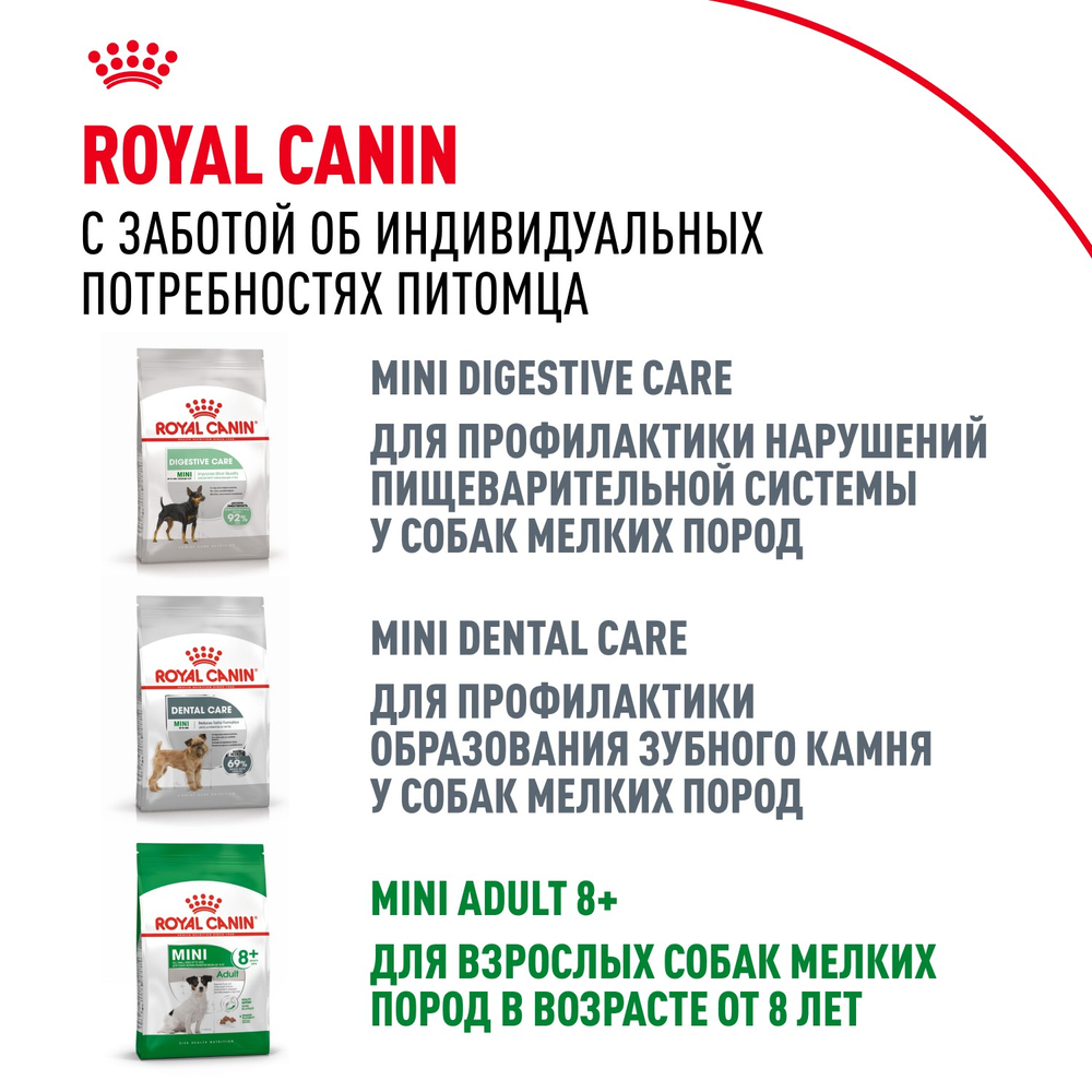 Royal Canin Mini Adult Мини Эдалт Корм сухой для взрослых собак мелких пород от 10 месяцев и старше 8кг