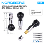 NORDBERG (TR414C) Вентиль для бескамерных шин хромированный, 100 шт