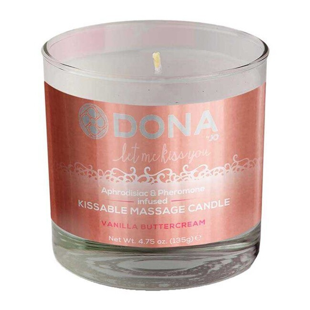 Массажная свеча для оральных ласк Dona Kissable Massage Candle Vanila Buttercream 135 г (Цвет: белый)