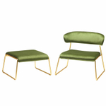 Пуф с обивкой Scab Design Lisa Lounge Pouf, сатинированная латунь, зеленый