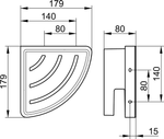 Корзина угловая AC, двухъярусная, хром/белая, ST-AC2757-CR