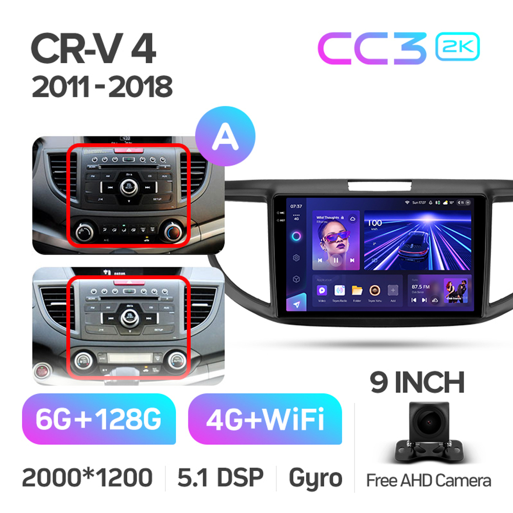 Teyes CC3 2K 10,2"для Honda CR-V 2011-2018